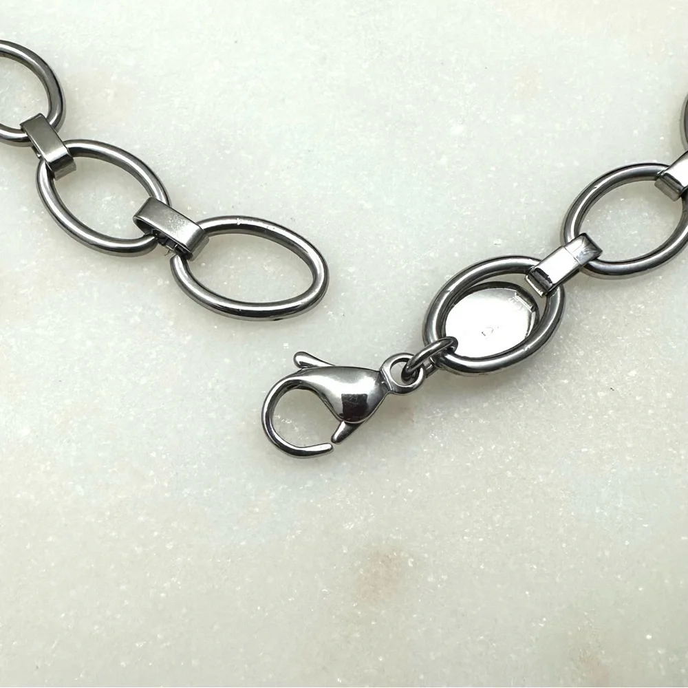 Chainmail Bib Oval Link Stainless Steel Statement Necklace